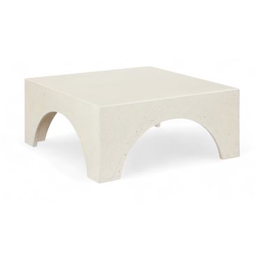 Renza Concrete and Fiberglass Indoor/Outdoor Coffee Table In Cream