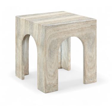 Renza Concrete and Fiberglass Indoor/Outdoor End Table In Natural