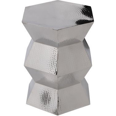 Renzo 16 Inch Stainless Steel Modern End Table In Silver