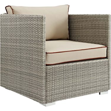 Repose Light Gray Beige Outdoor Patio Arm Chair