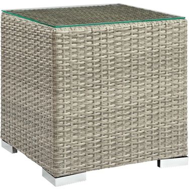 Repose Outdoor Patio Side Table In Light Gray