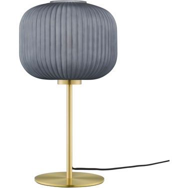 Reprise Sphere Glass and Metal Table Lamp In Brass EEI-5622-BLK-SBR