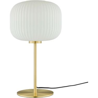 Reprise Sphere Glass and Metal Table Lamp In Brass EEI-5622-WHI-SBR