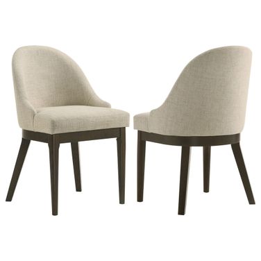 Reseda Upholstered Dining Side Chair Set of 2 In Beige and Ash Brown