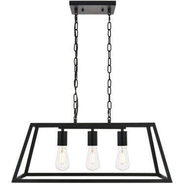 Resolute 3 Light Black Pendant LD4061D25BK