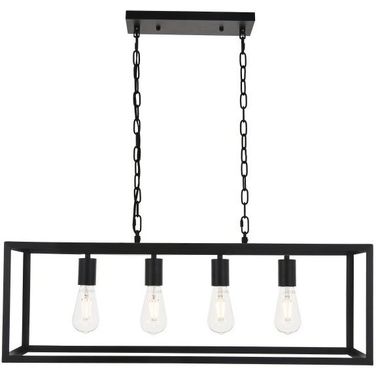 Resolute 4 Light Black Pendant LD4063D32BK