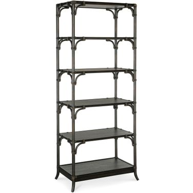 Retreat Pole Rattan Bookcase In Dark Wood