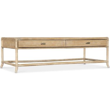 Retreat Pole Rattan Cocktail Table In Light Wood
