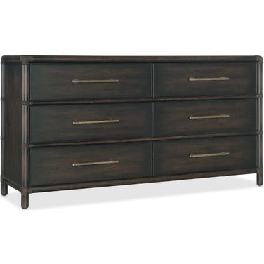 Retreat Pole Rattan Dresser in Dark Wood