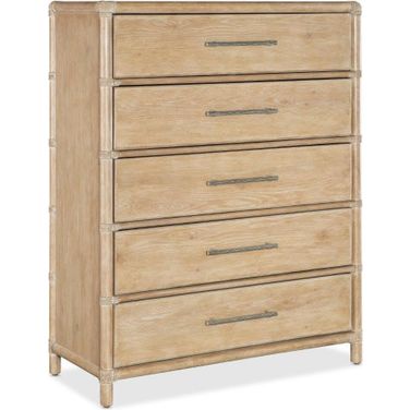 Retreat Pole Rattan Five-Drawer Chest In Light Wood