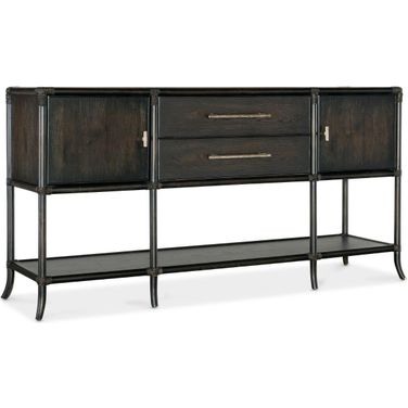 Retreat Pole Rattan Sideboard In Dark Wood