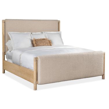 Retreat Queen Upholstered Panel Bed In Beige