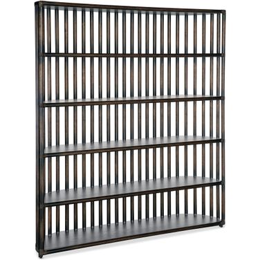 Retreat Slatted Bookcase In Dark Wood