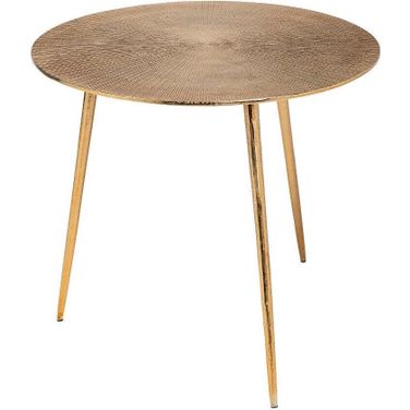 Reva I Gold Round Top Cast Aluminum Large Accent Table