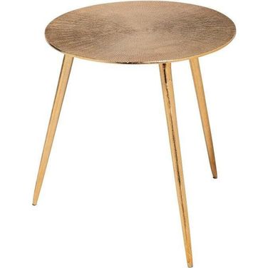 Reva Iii Gold Round Top Cast Aluminum Small Accent Table