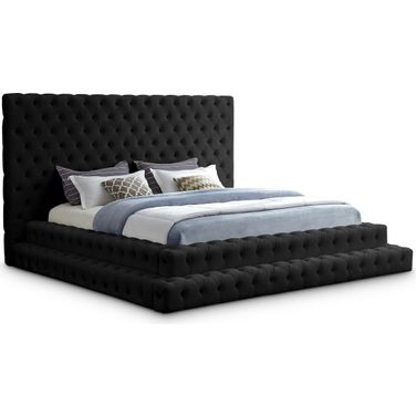 Revel Velvet King Bed In Black