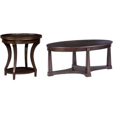 Revelation Oval Occasional Table Set In Graphite