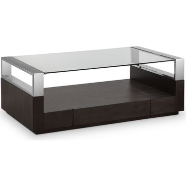 Revere Rectangular Cocktail Table with Casters In Graphite