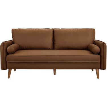 Revive Upholstered Vegan Leather Sofa In Brown