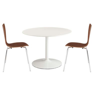 Revolve 3 Piece Dining Set In Walnut White
