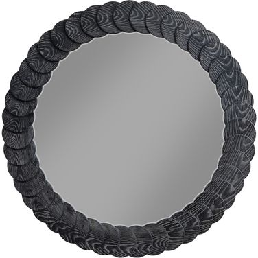 Revolve Oak Veneer Mirror In Black