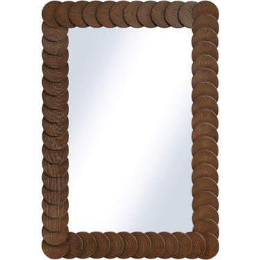 Revolve Oak Veneer Mirror In Brown