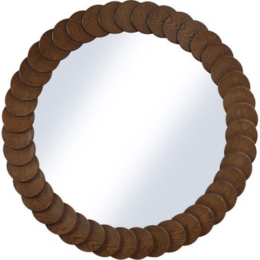 Revolve Oak Veneer Mirror In Brown