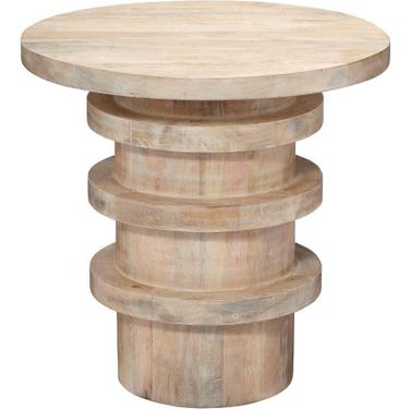 Revolve Side Table In White Wash