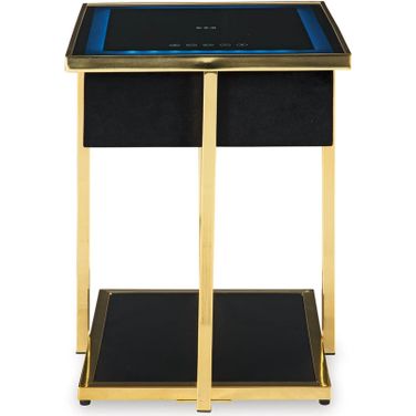 Rexwell Accent Table with Speaker In Black and Gold