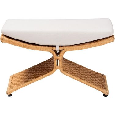 Reya Natural Rattan Footstool In Light Honey