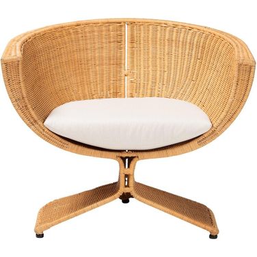 Reya Natural Rattan Lounge Chair In Light Honey
