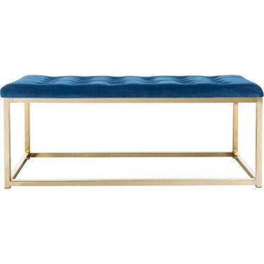 Reynolds Navy/Brass Velvet Bench