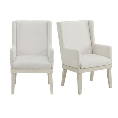 Rhiannon Dining Arm Chair Set of 2 In Antique White and White