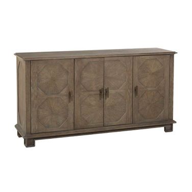 Rhodes Cabinet In Charcoal Oak and Antique Brass