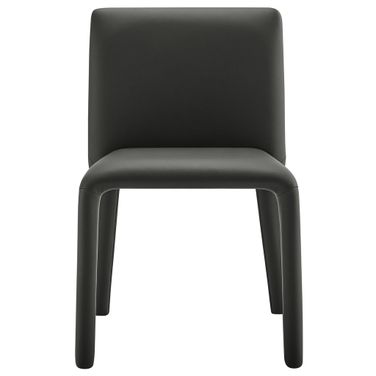 Rhodes Vegan Leather Upholstered Dining Chair In Black