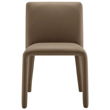 Rhodes Vegan Leather Upholstered Dining Chair In Mushroom Brown