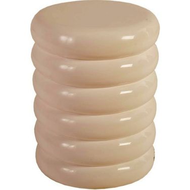 Ribbed Stool In White