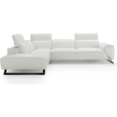 Ricci White Chic Leather LAF Sectional