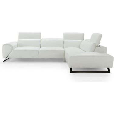 Ricci White Chic Leather RAF Sectional