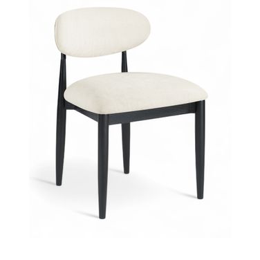 Riccio Performance Fabric Upholstered Dining Side Chair Set of 2 In Beige and Black