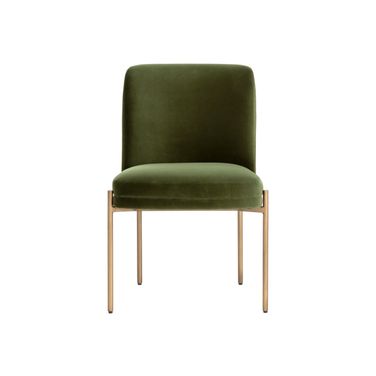 Richie Dining Chair In Forest Green and Antique Brass