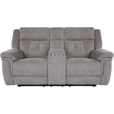Richland Power Console Loveseat In Bristol Grey
