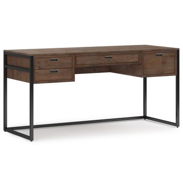 Richmond Solid Acacia Wood Desk In Rustic Natural Aged Brown