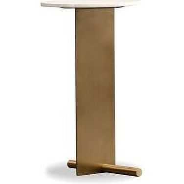 Rider End Table Brass Base In Natural