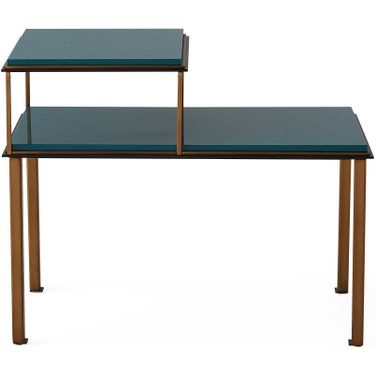 Rider Telephone Table In Teal and Brass