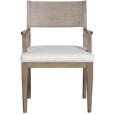 Ridge Dining Arm Chair In White and Truffle