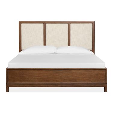 Ridgefield King Upholstered Panel Bed In Russet