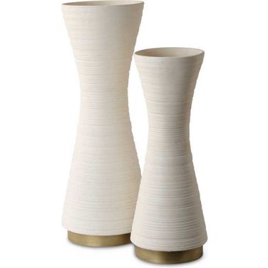 Ridgeline White Vases Set of 2 In White