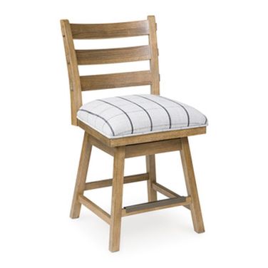 Ridgester Counter Height Swivel Barstool Set of 2 In Light Brown