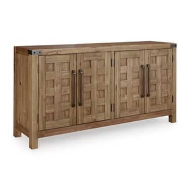 Ridgester Dining Server In Light Brown